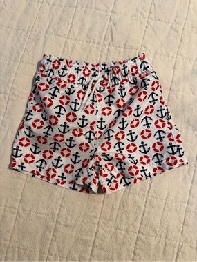 Janie & Jack Swim Shorts - White, Red & Navy